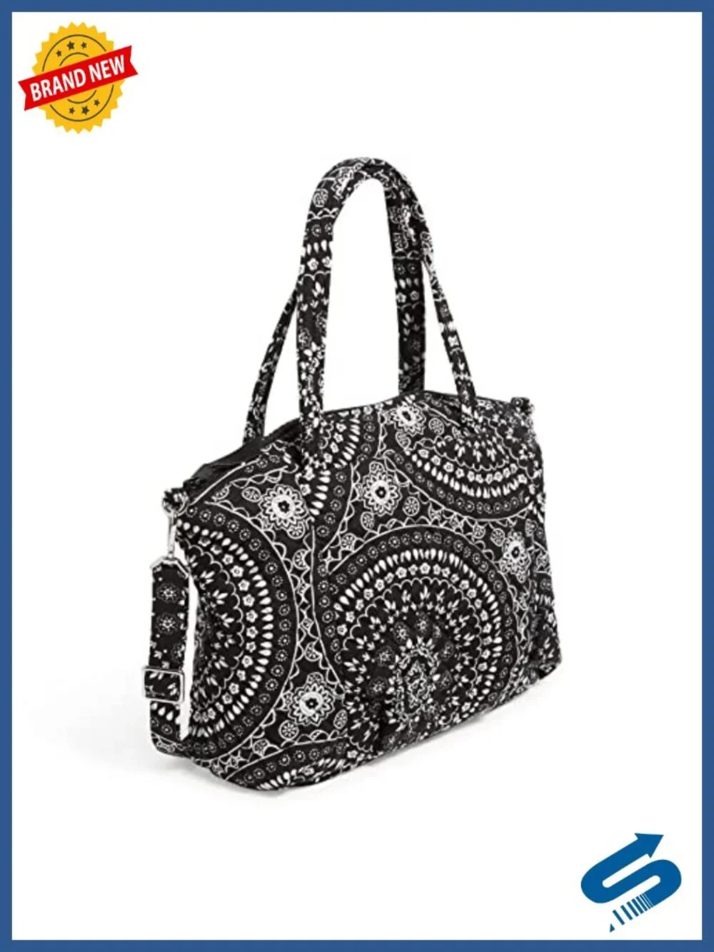 Recycled Cotton Pleated Multi-Strap Shoulder Satchel Purse